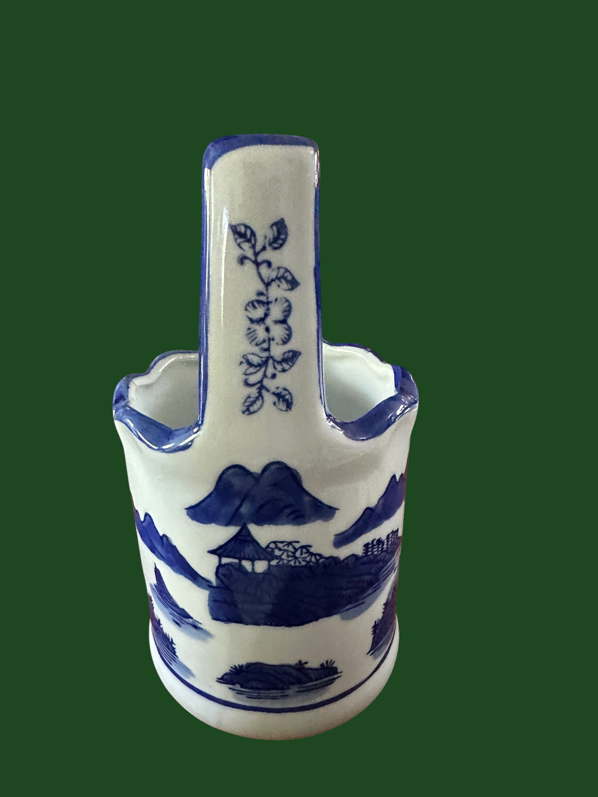 Blauw-witte keramische houder met handvat – Oriental Blue