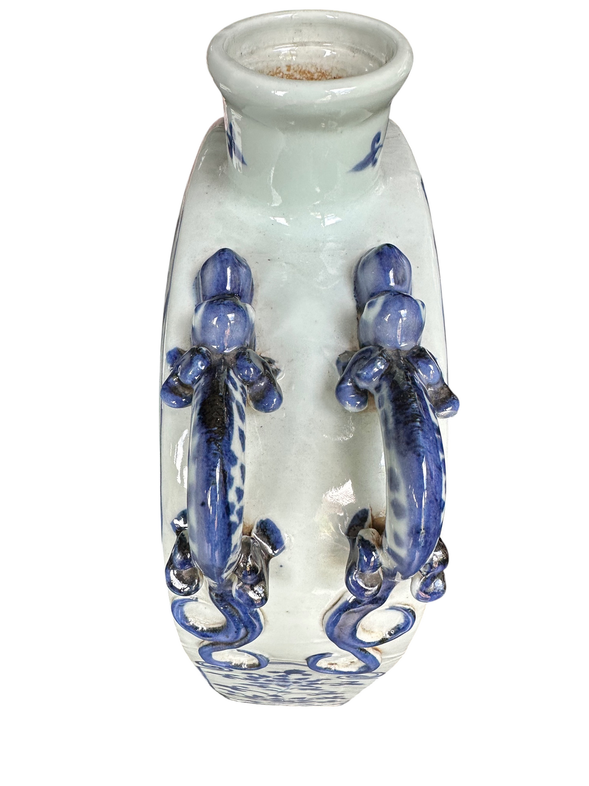 Grote blauw-witte Aziatische pelgrimsvaas