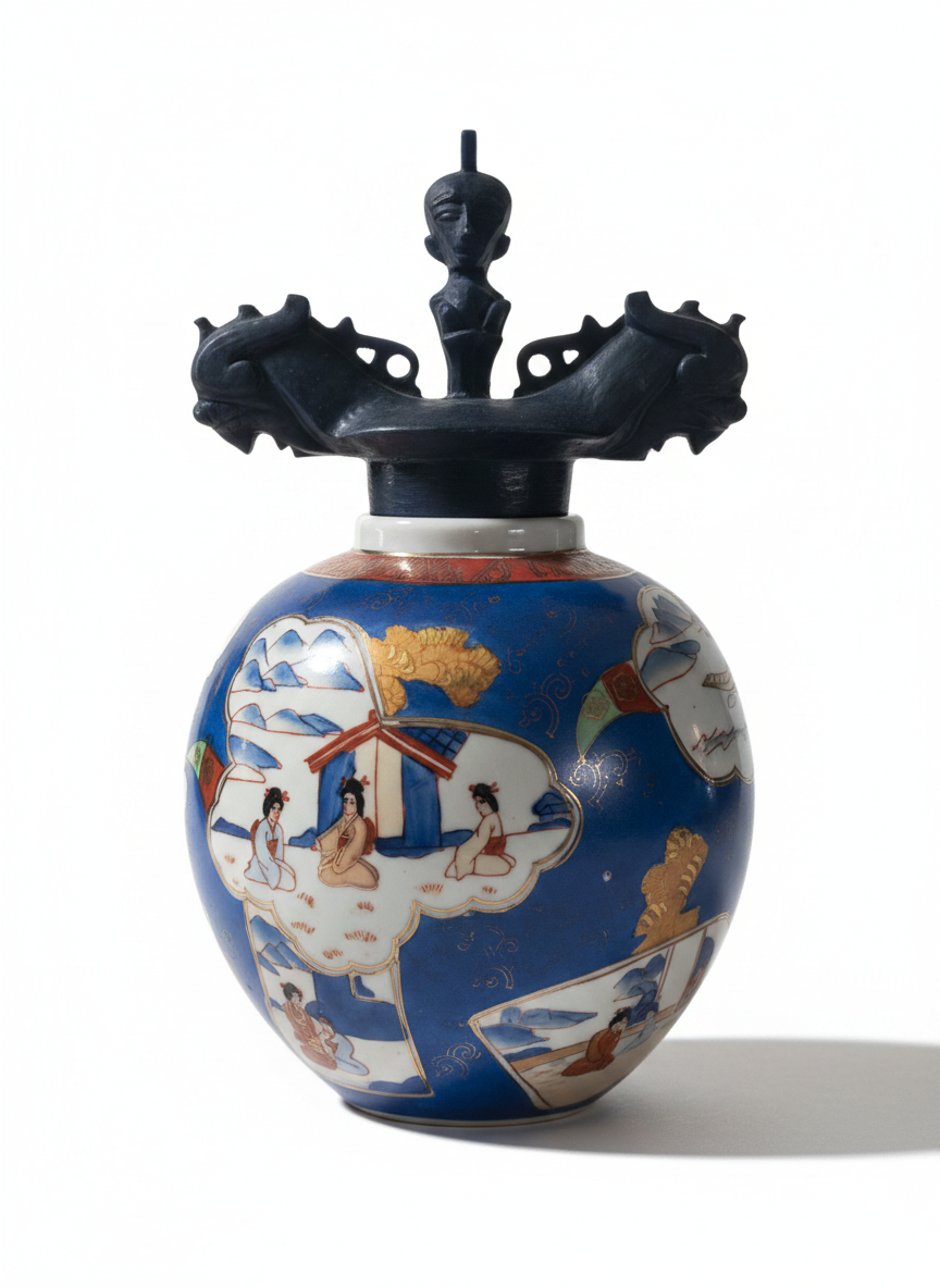 Batak Guri-Guri Stopper – Handgesneden Hout uit Sumatra (L)